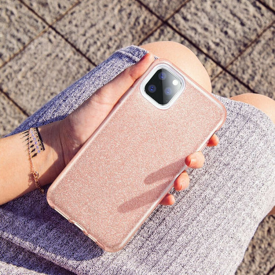 ESR Makeup Glitter Umschlag Rückseite Silikon Koralle (iPhone 11 Pro Max)