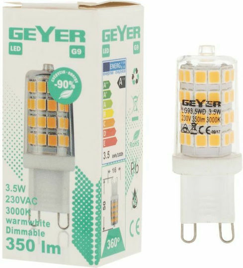 Geyer LED-Lampe 3.5W für Fassung G9 Warmes Weiß 350lm Dimmbar