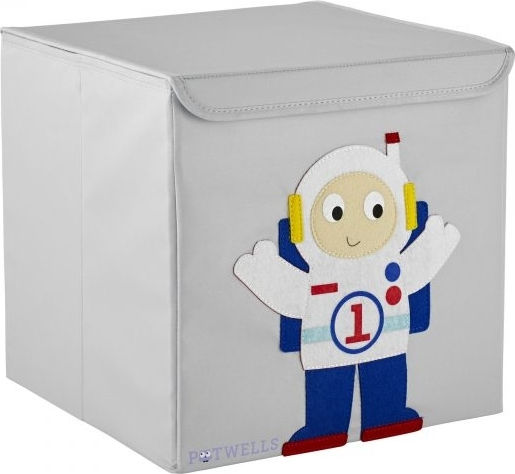 Potwells Детска кутия за съхранение сгъваема Astronaut Сив 33x32x32см 1бр