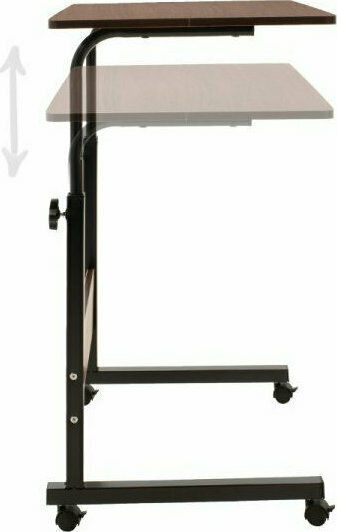 Desk Piper Wooden Walnut-Black with Metal Legs & Adjustable Height 60x40x69cm