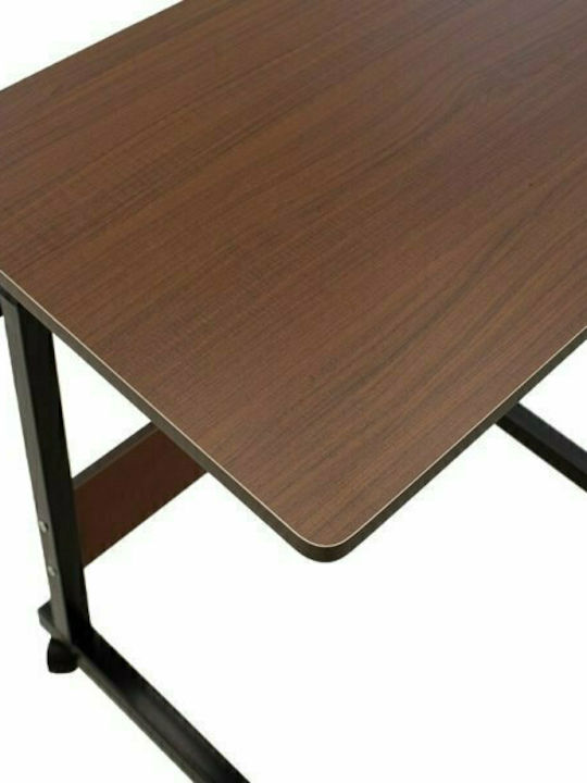 Desk Piper Wooden Walnut-Black with Metal Legs & Adjustable Height 60x40x69cm