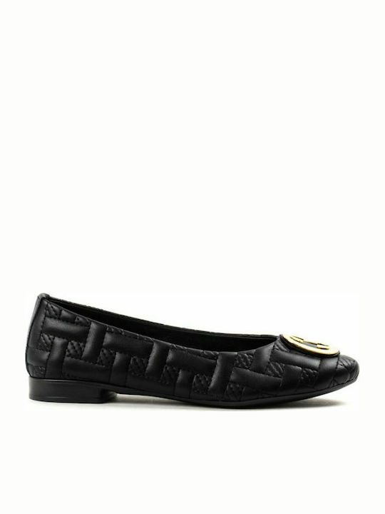 Synthetic Leather Ballerinas Black