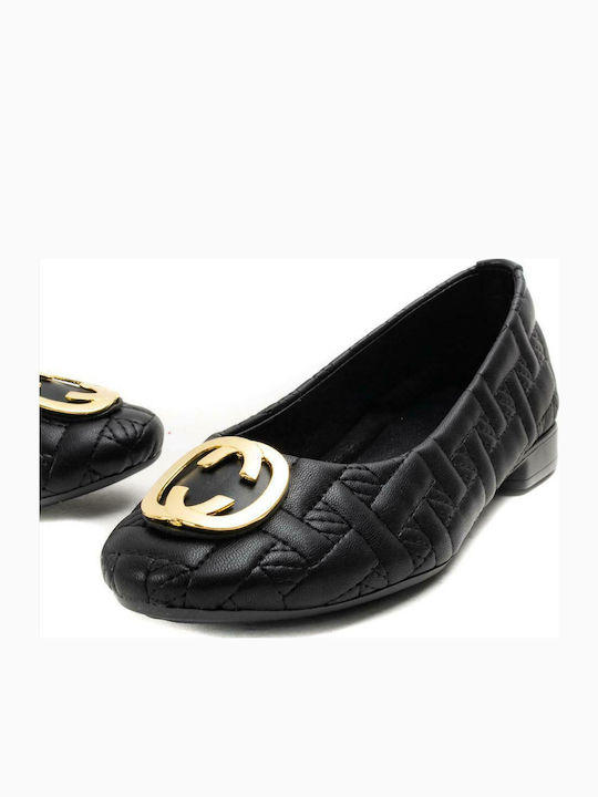 Synthetic Leather Ballerinas Black