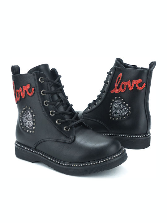 Zak Love Kids Anatomic Boots with Lace Black