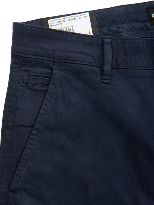 Trousers Chino Elastic in Slim Fit Navy Blue