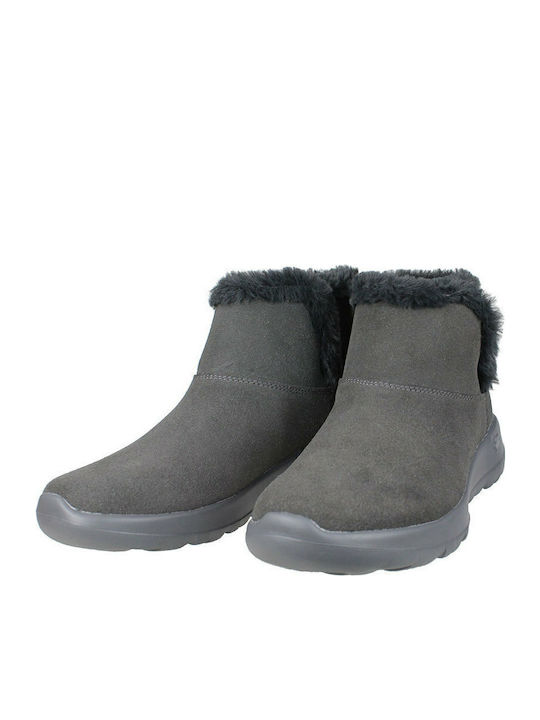 On The Go Joy Ghete dama Ankle Boots de catifea cu blană Culoare Full Face Gri