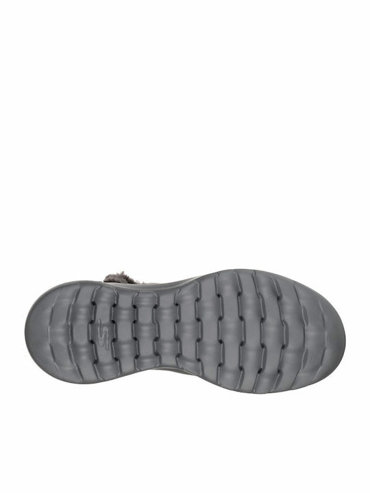 On The Go Joy Ghete dama Ankle Boots de catifea cu blană Culoare Full Face Gri