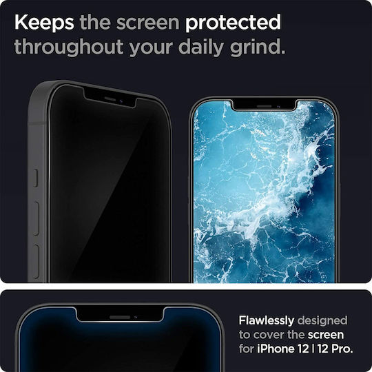 Spigen EZ Fit GLAS.tR Slim 2.5D Tempered Glass 2pcs (iPhone 12 / 12 Pro)