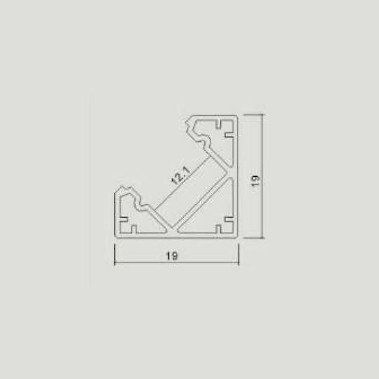 V-TAC Extern Aluminiumprofil für LED-Streifen Ecke mit Opal Abdeckung 200x1.9x1.9cm