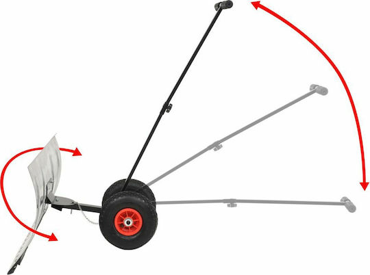 vidaXL Snow Shovel Wheeled with Shaft 100cm and Plastic Handle