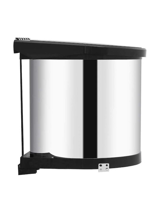 vidaXL Waste Bin Waste made of Stainless Steel for Cabinet Silver 8lt 1pcs