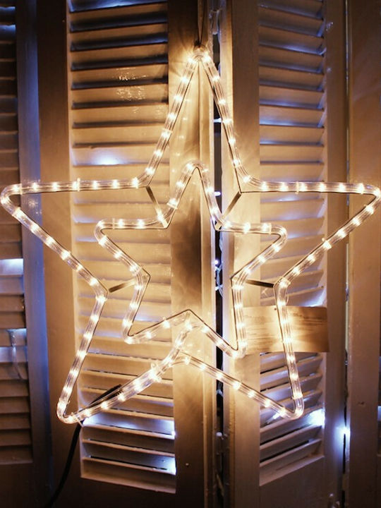 Decolight Χριστουγεννιάτικο Επιτραπέζιο Αστέρι Φωτιζόμενο Πλαστικό Λευκό 57x57εκ.