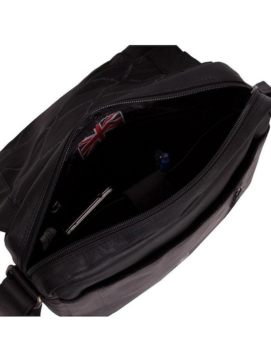 Leather Men's Bag Messenger Black