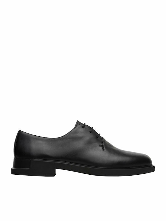 Iman Δερμάτινα Γυναικεία Oxfords σε Μαύρο Χρώμα