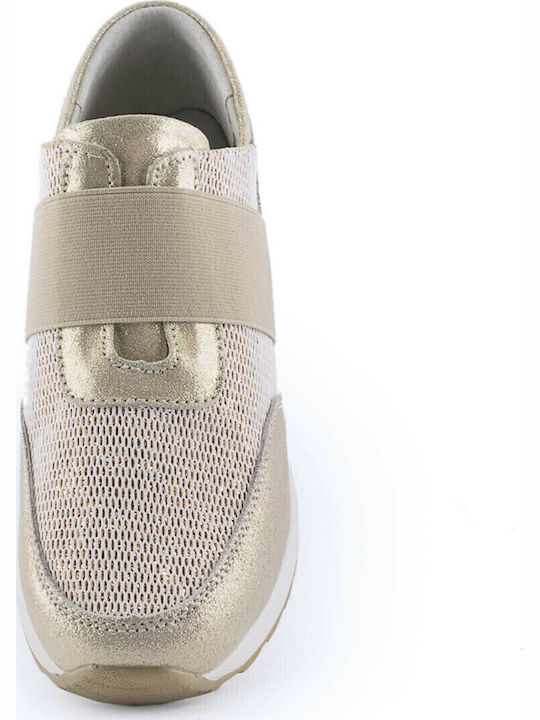 Ανατομικά Γυναικεία Slip-On Δερμάτινα Χρυσά