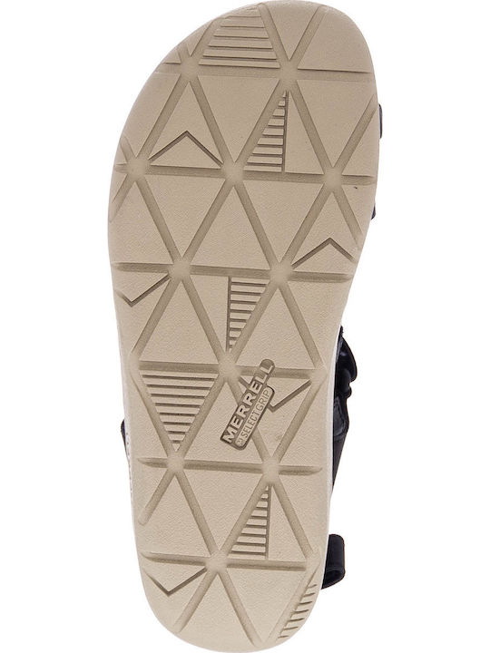Trailway Wrap Leather Women's Flat Sandals with Strap in Black Color