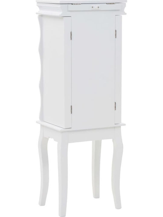 vidaXL Wooden Jewellery Box with Drawer and Mirror White 34x26x94cm