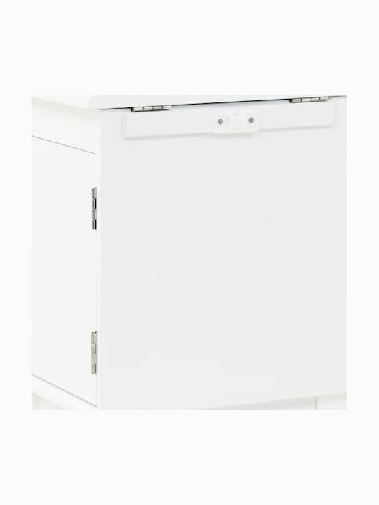 vidaXL Wooden Jewellery Box with Drawer & Mirror White 27x20x57cm