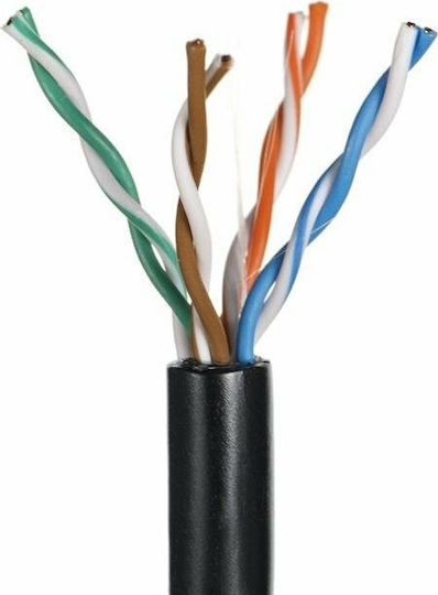 A-LAN U/UTP Cat.5e (Gigabit) Καλώδιο Δικτύου Ethernet χωρίς ακροδέκτες 305m Μαύρο