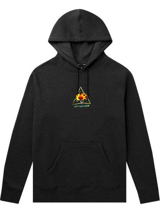 Triple Triangle Sweatshirt with Hood Black