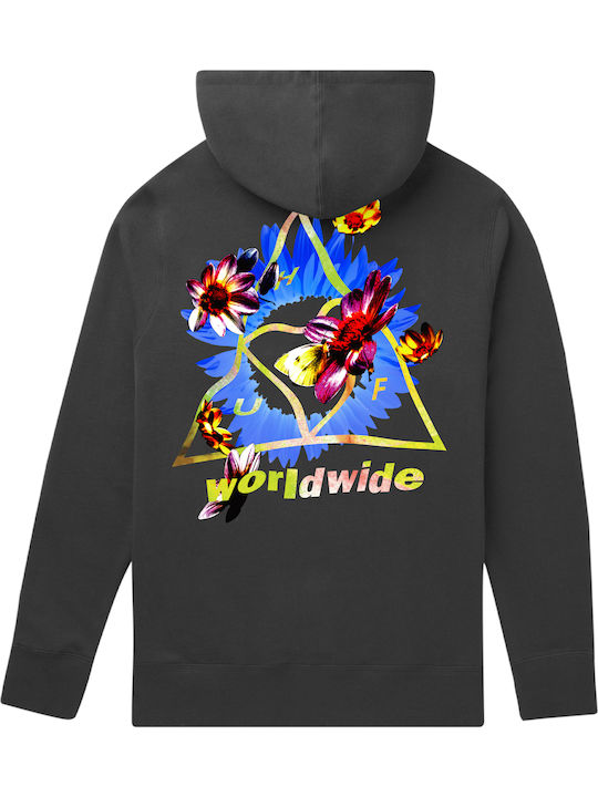 Triple Triangle Sweatshirt with Hood Black
