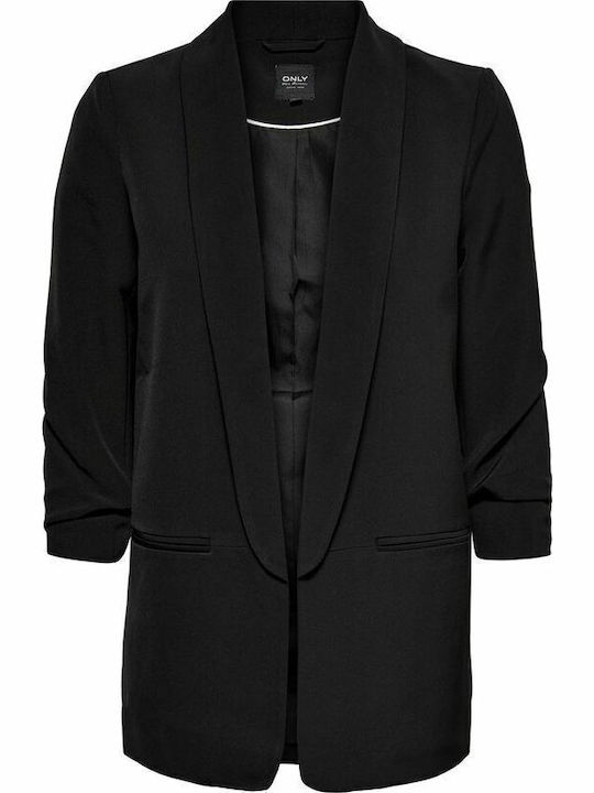 Only Elly Long Women's Waisted Blazer Black with Sequins 15197451