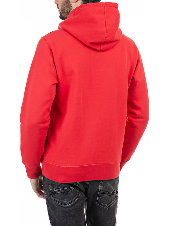 Replay Men's Sweatshirt with Hood & Pockets Red M3241.000.23040P-558