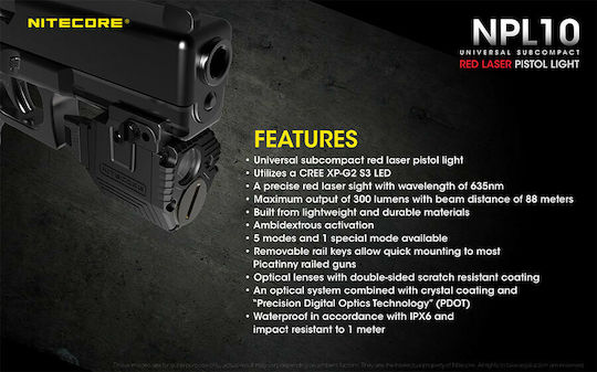 NiteCore Rechargeable Headlamp LED IP66 with Maximum Brightness 300lm Npl10 LED Flashlight Set with CR2 Battery Black