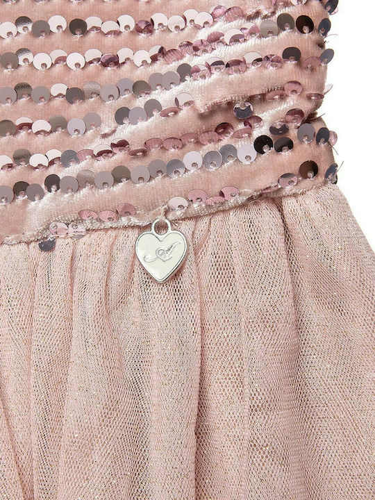 Alouette Mädchen Kleid Tüll Kurzärmelig Rosa