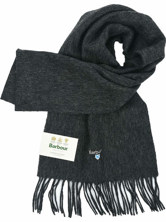 Plain Lambswool Men's Wool Scarf Gray