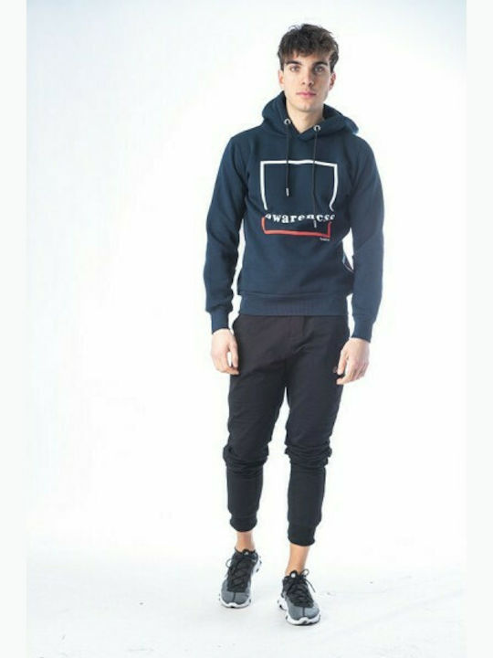 Paco & Co Men's Sweatshirt with Hood and Pockets Navy