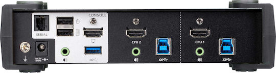 Aten 2-Port USB 3.0 4K HDMI KVMP Switch with Audio Mixer Mode