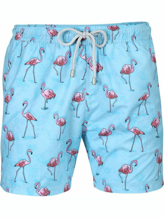 Flamingo Ανδρικό Μαγιό Σορτς Γαλάζιο με Σχέδια
