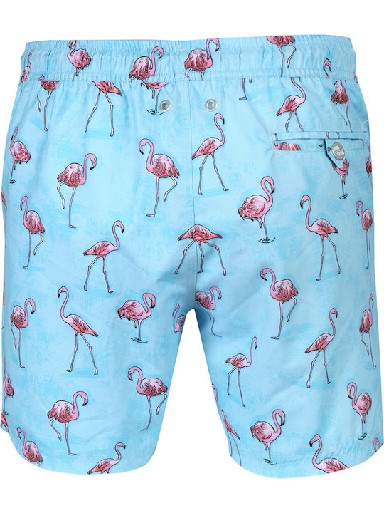 Flamingo Ανδρικό Μαγιό Σορτς Γαλάζιο με Σχέδια