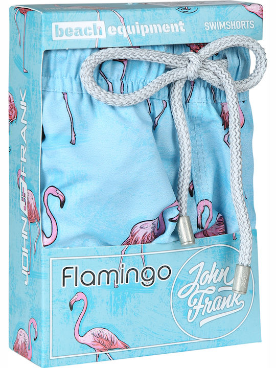 Flamingo Ανδρικό Μαγιό Σορτς Γαλάζιο με Σχέδια