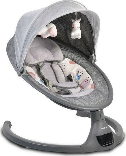 Cangaroo Elektrisch Baby Relax iSwing mit Musik Dark Grey für Kind bis 9kg