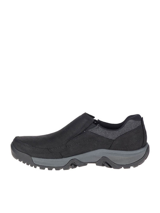 Merrell Pace Moc Δερμάτινα Ανδρικά Casual Παπούτσια Μαύρα