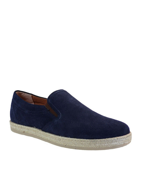 Commanchero Original Lederne Herren Espadrilles in Blau Farbe