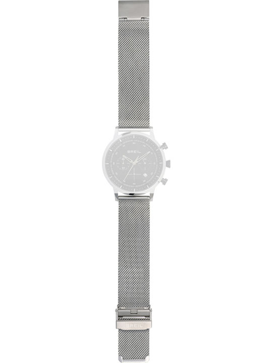 Breil Ανδρικό Ρολόι 44mm Χρονογράφος Μπαταρίας με Ασημί Μεταλλικό Μπρασελέ