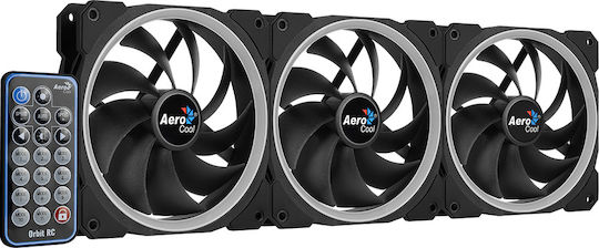 Aerocool Orbit RC RGB Case Fan 120mm (1200rpm / 55.9cfm) με Σύνδεση 3-Pin 3τμχ