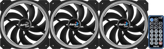 Aerocool Orbit RC RGB Case Fan 120mm (1200rpm / 55.9cfm) με Σύνδεση 3-Pin 3τμχ