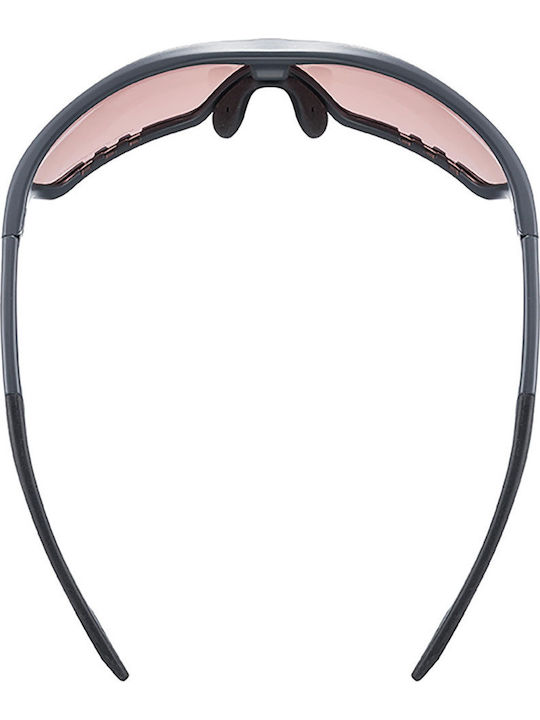 Uvex Sportstyle 706 Men's Sunglasses with Gray Plastic Frame and Light Blue Mirror Lens S5320185596