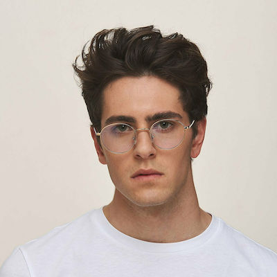 Meller Yuda Metallic Blue Light Blocking Glasses in Rose Gold Color B-Y-ROSE