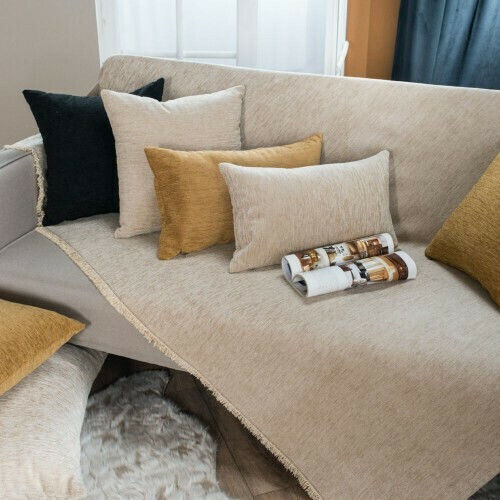 Teoran Solid Sofa Throw 2 Seater Chenille 180x250cm 301