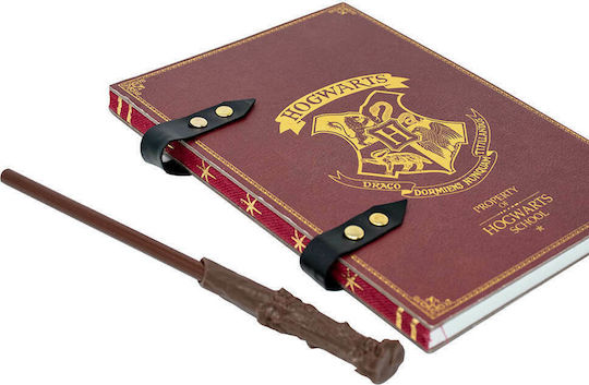 Blue Sky Studios Harry Potter Wand Pencil Set Σημειωματάριο A5 Ριγέ Καφέ