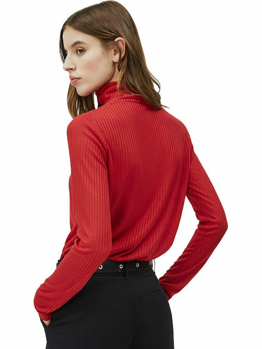 Pepe Jeans Deborah Women's Blouse Long Sleeve Turtleneck Blood Red