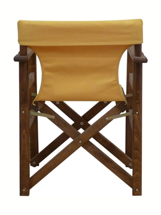 Director's Chair Wooden Torino Walnut - Yellow 59x51x85cm