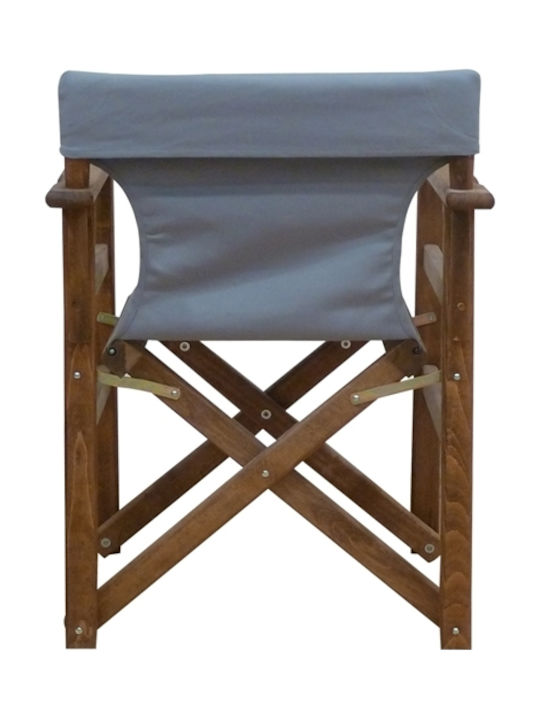Director's Chair Wooden Torino Walnut - Grey 59x51x85cm