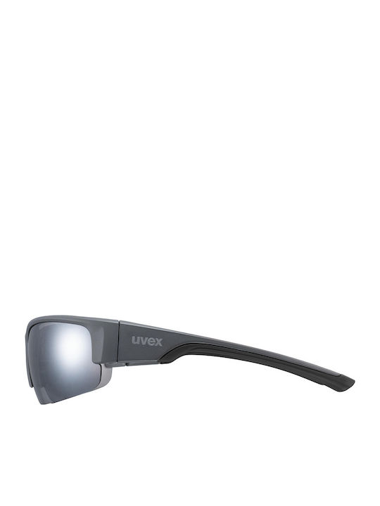 Uvex Sportstyle 215 Ανδρικά Γυαλιά Ηλίου με Γκρι Κοκκάλινο Σκελετό και Γκρι Φακό S5306175516