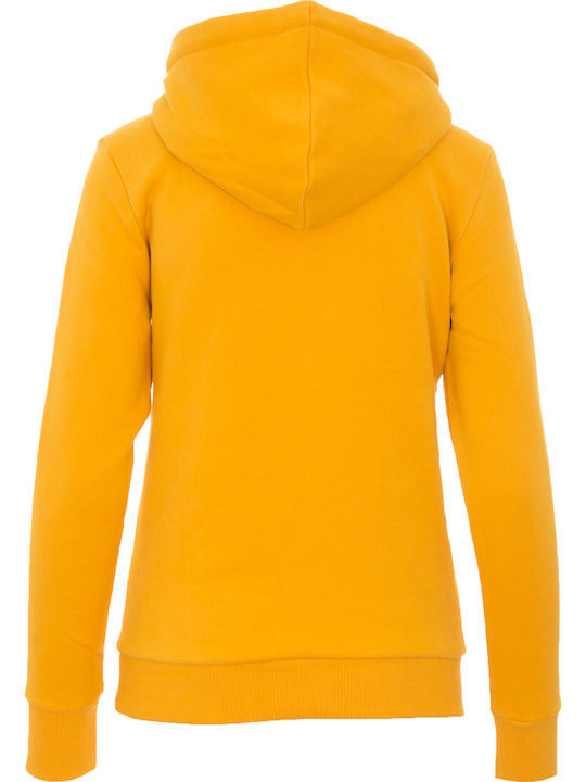 Tonal Embossed Women's Sweatshirt Hooded Yellow